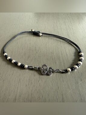 Effy Black Diamond & 14k Gold Pull Cord Bracelet **RARE**